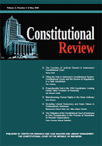 Image of Shifting the character of the constitutional court decision influenced by political constellation in Indonesia
